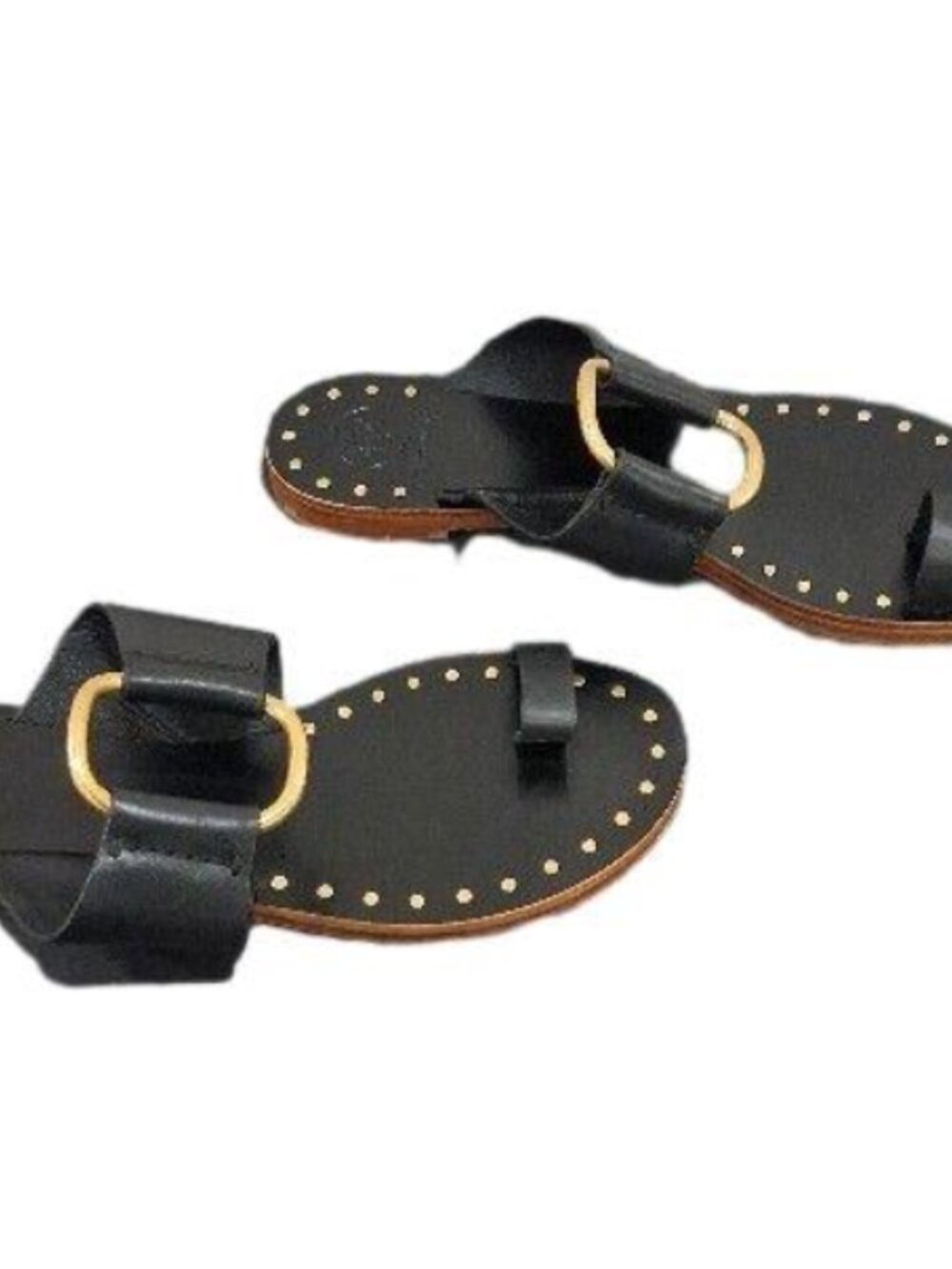 Tory Burch Black Leather Studded Sandals — Size 7.5 - Picture 6 of 8